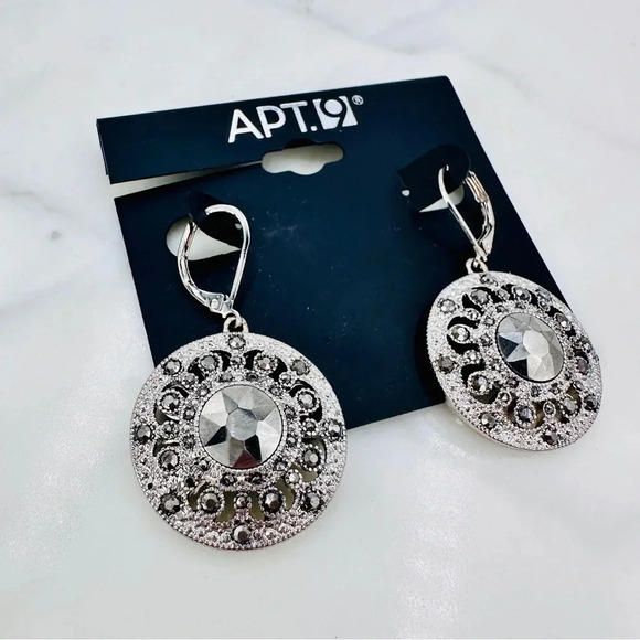 Marcasite Medallion Necklace and New Earrings Silver-tone Round Circle B… - Picture 8 of 11